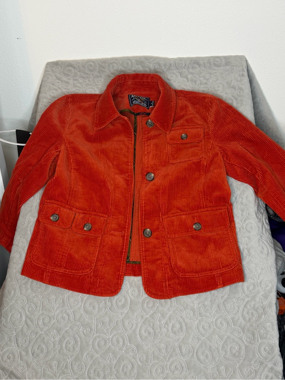 Women’s Orange Corduroy Jacket